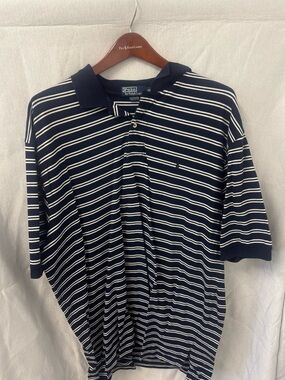 Polo by Ralph Lauren Navy & White Striped Short-Sleeve Polo